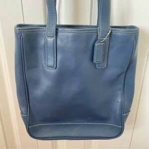 Coach Blue Leather Hampton Tote Bag Purse